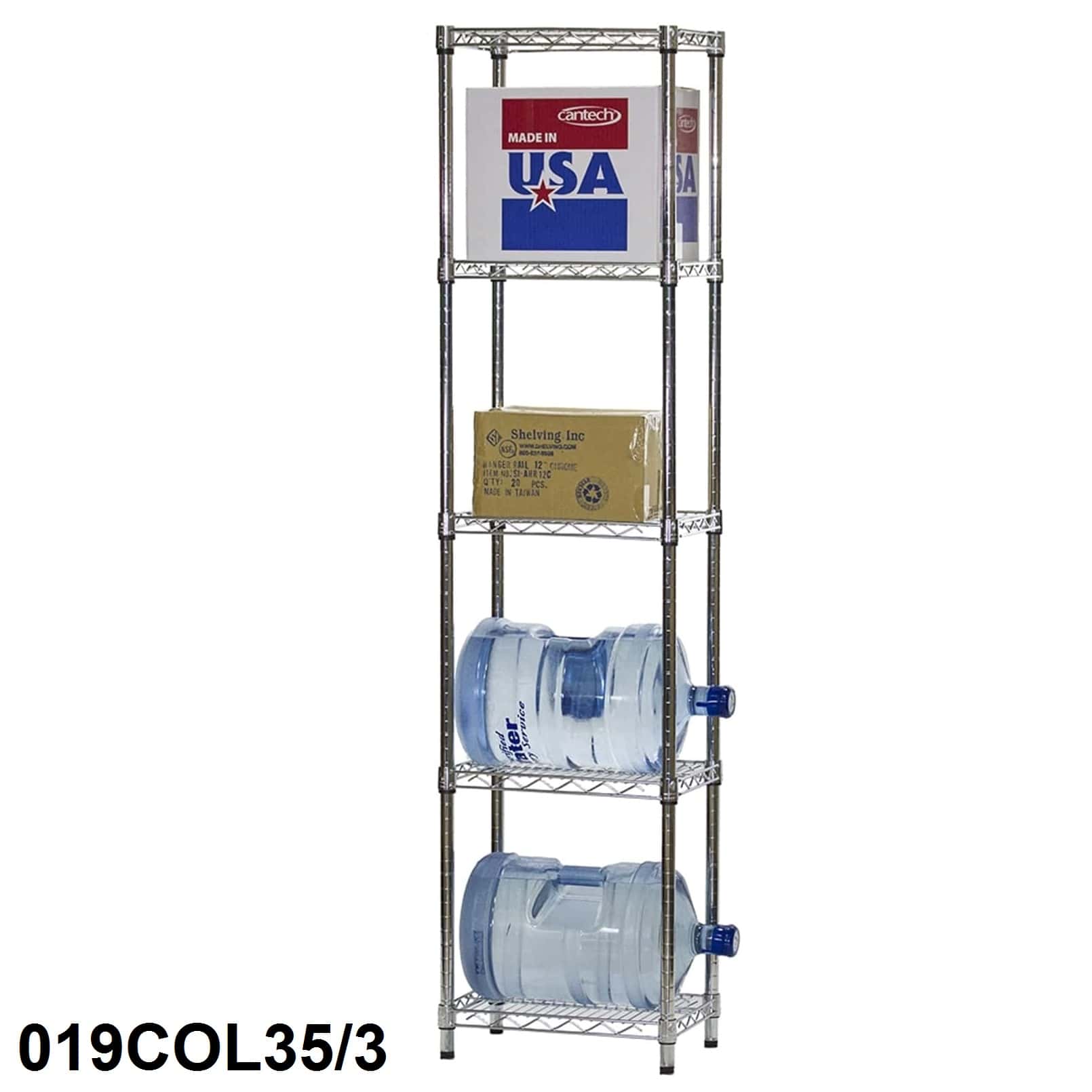 Honey-Can-Do Scaffale Regolabile 3 Ripiani – Acciaio Cromato, Capacità 90,7 Kg Per Ripiano – SHF-09367