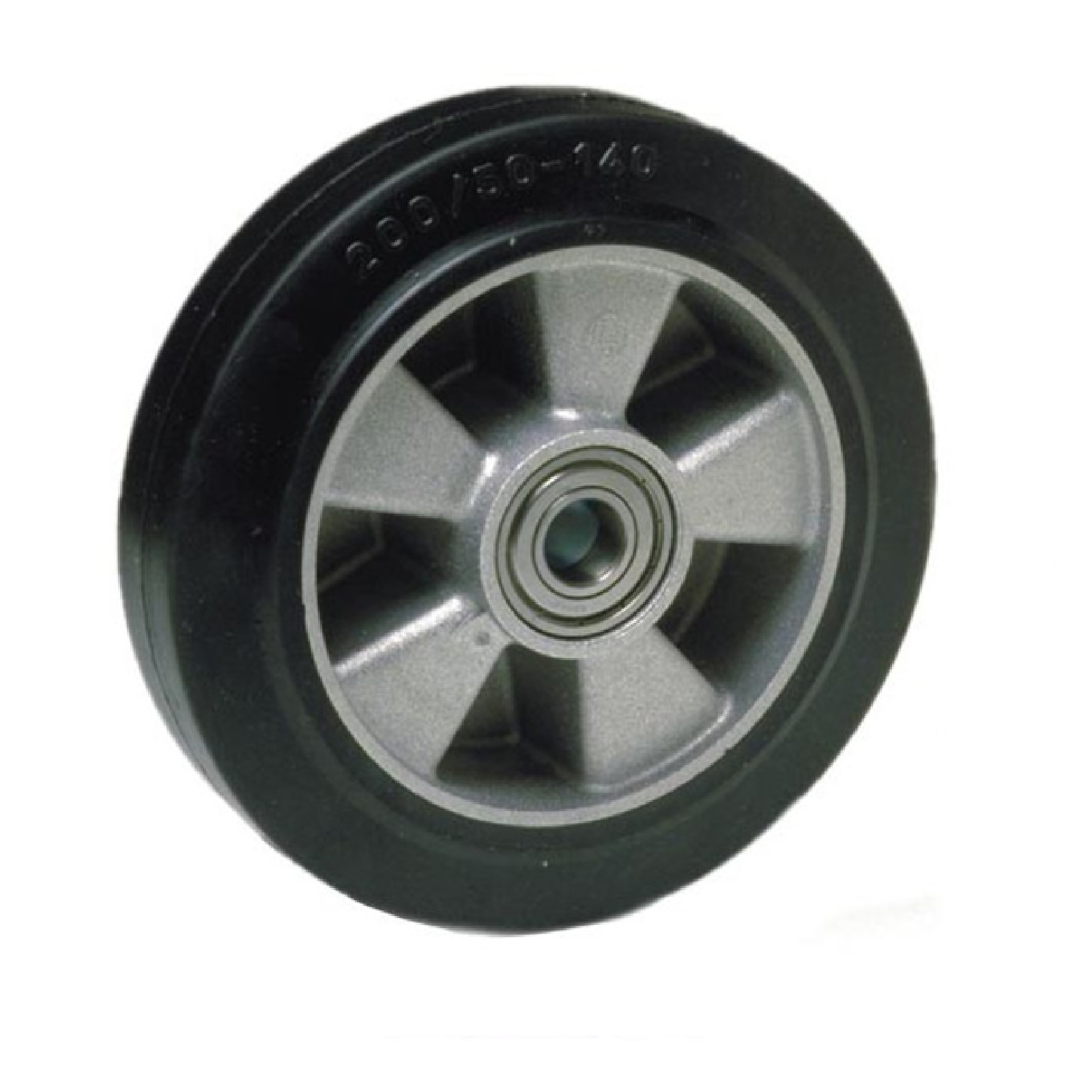 Zabi Ruote Industriali In Gomma Piena Con Cerchio Metallico - Diametro 250mm, Portata 220kg - 2 Ruote Con Cuscinetti A Sfera