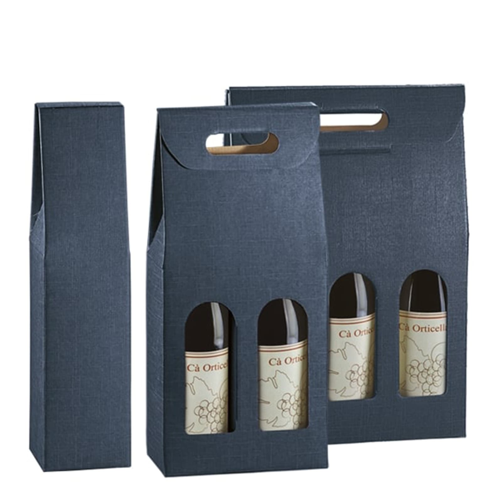 Portabottiglie 3 Posti Con Manico - Scatola Regalo Per Vino Matrimoni Eventi - Foto 6