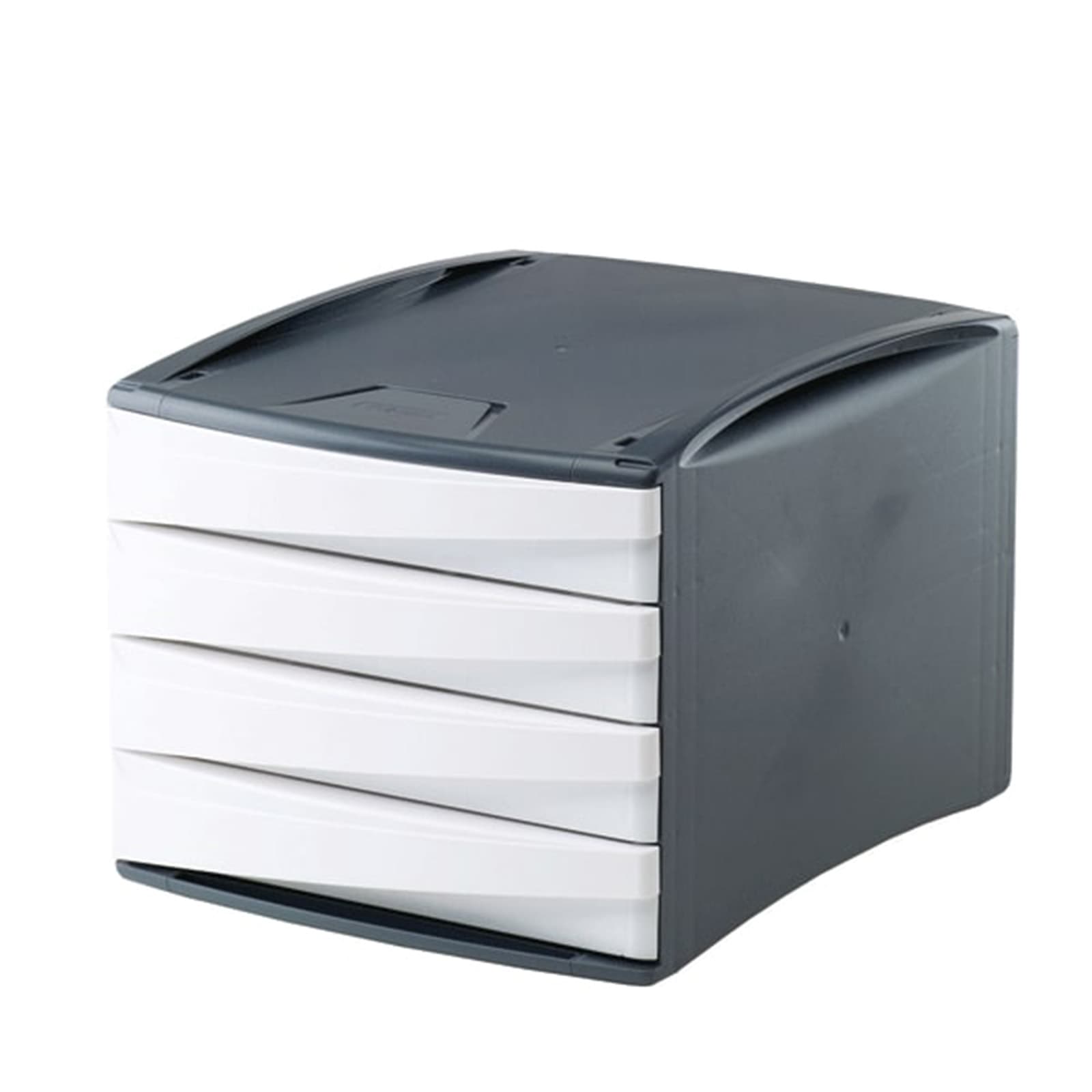 mDesign Mini cassettiera da appoggio — Cassettiera da Ufficio per cancelleria — Pratico portaminuterie da Tenere sulla scrivania — Set da 2 — Crema/Trasparente 