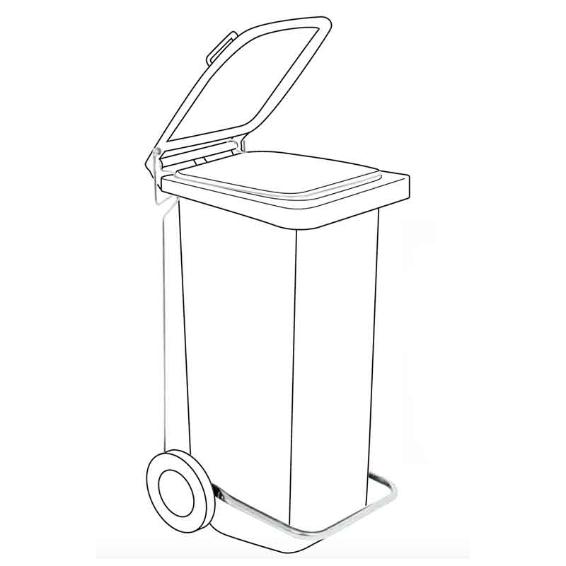 Bidone Spazzatura Grigio RS PRO, In Polietilene Mobile, Da 360L | RS - Foto 4