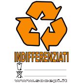 Etichetta per bidoni differenziata indifferenziati