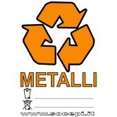 Etichetta per bidoni differenziata metalli