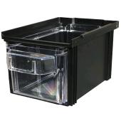 cassettiera componibile in plastica nera