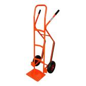 Carrello portacasse con scivolo rosso spalla dritta