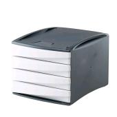 Mini cassettiera da scrivania in plastica bianca