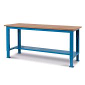 Banco da Lavoro Regolabile con Piano in Legno 200 cm blu