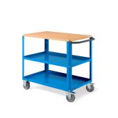 Carrello con Ruote Clever Small Blu con piano in legno