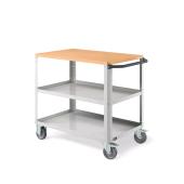 Carrello con Ruote Clever Small Grigio con piano in legno