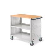 Carrello con Ruote Clever Large con Piano in Legno grigio e pannelli