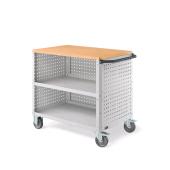 Carrello con Ruote Clever Small Grigio con piano in legno-pannello posteriore