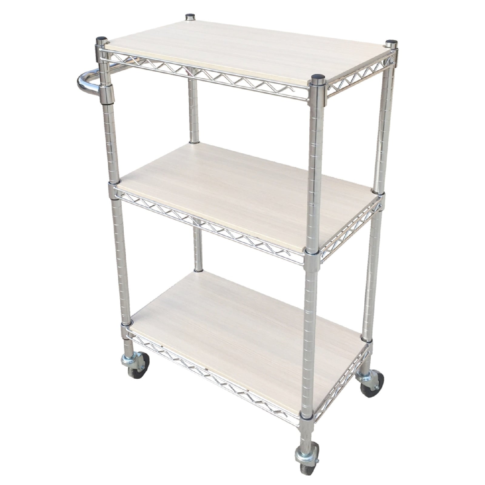 CARRELLO FILO CROMATO CON LEGNO