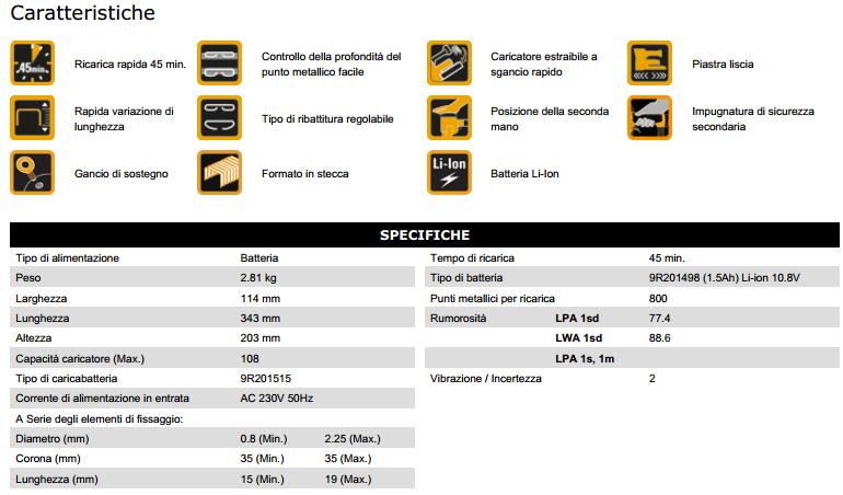 sparapunti metallici a batteria