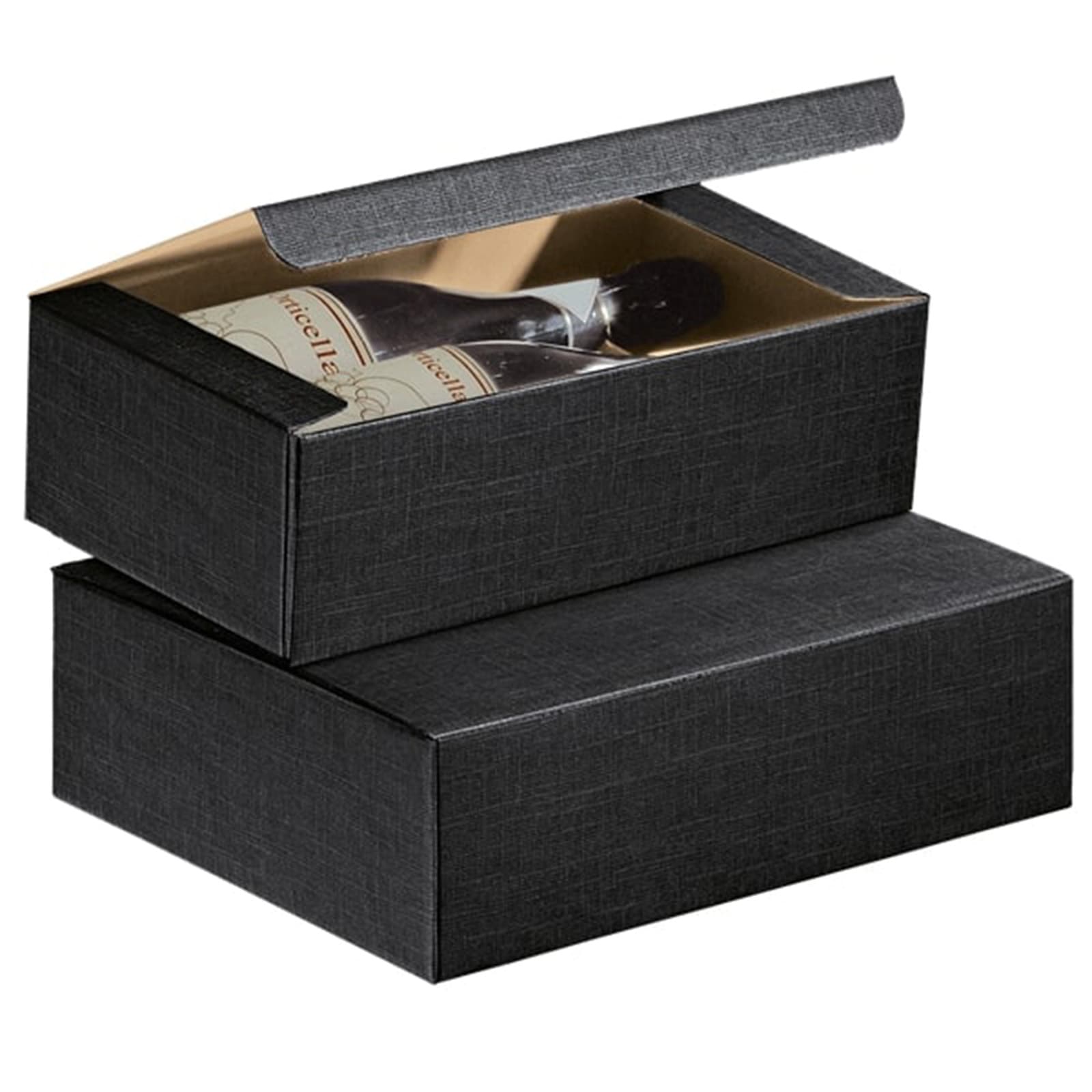 scatole portabottiglie orizzontali elegance nere