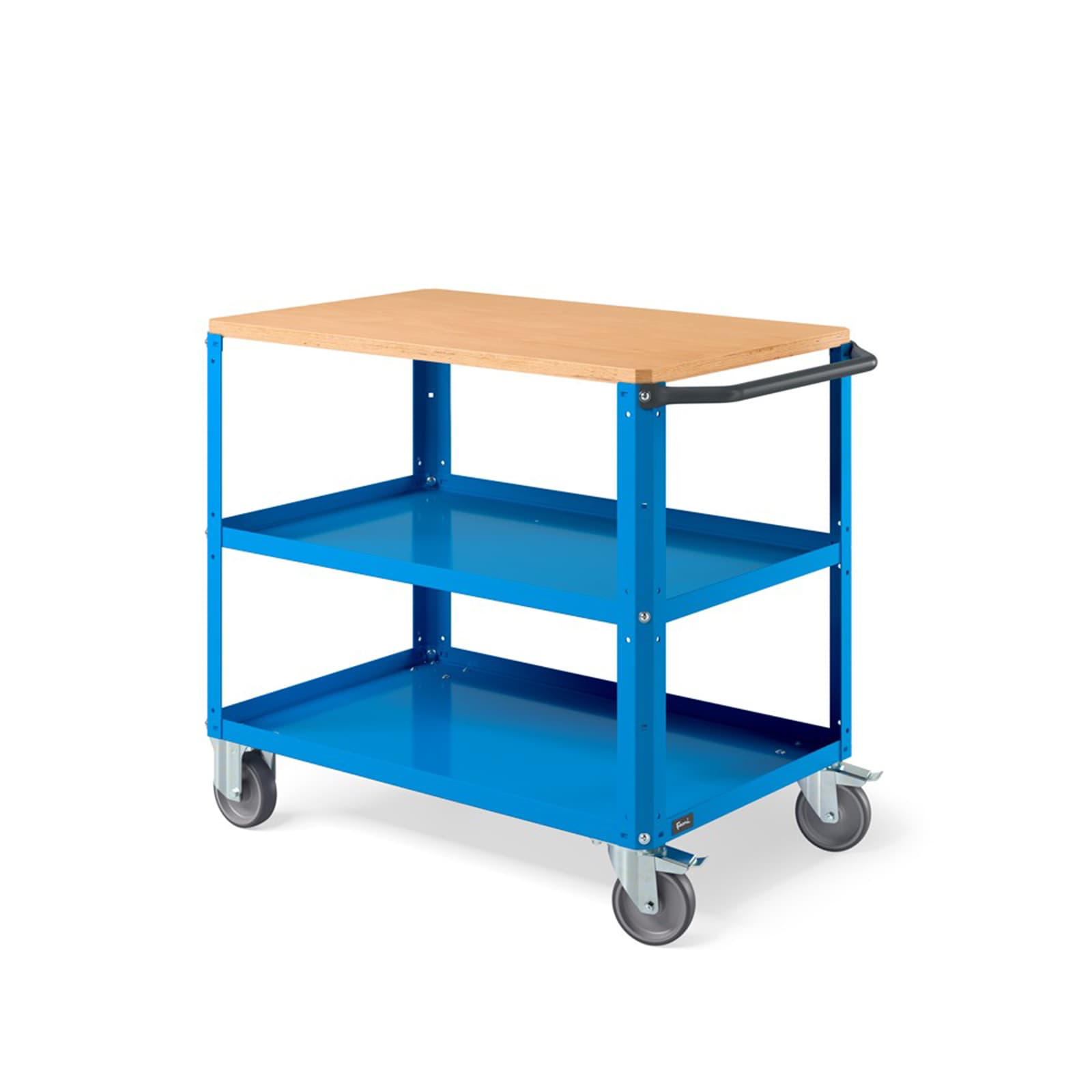 Carrello con Ruote Clever Small Blu con piano in legno